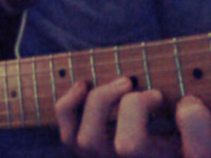 Recording a soon to be legendary guitar part for Monist